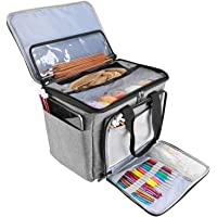 ProCase Bolsa Grande Crochet Ganchillos (Bolsa Sola Sin Accesorios)- Bolsa Organizadora DE Gran Capacidad con Divisor…